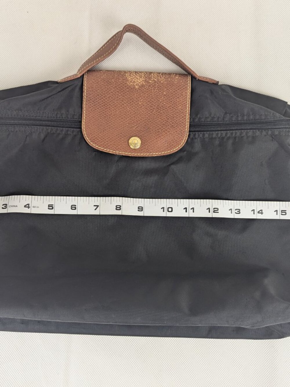 Longchamp Le Pliage Original Nylon Briefcase Bag Black Made in China - Picture 12 of 14